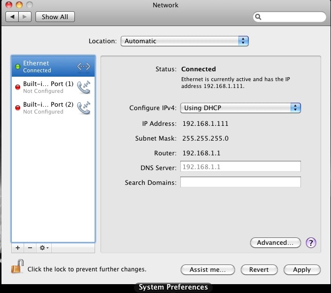 how to assign a static ip address to a mac