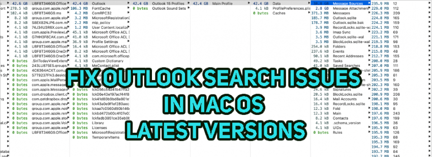 fix Outlook search issues in Mac OS