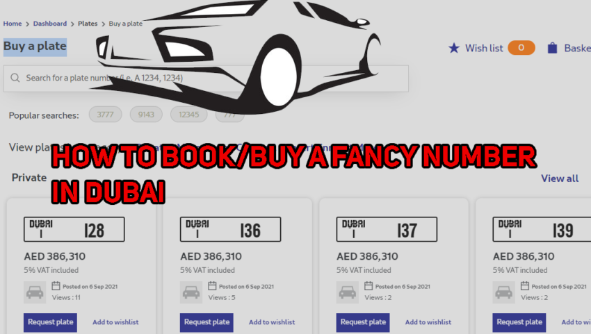 fancy number booking in Dubai
