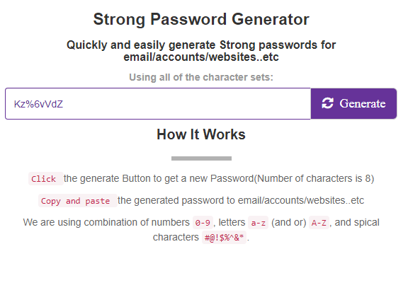 random password generator with special characters